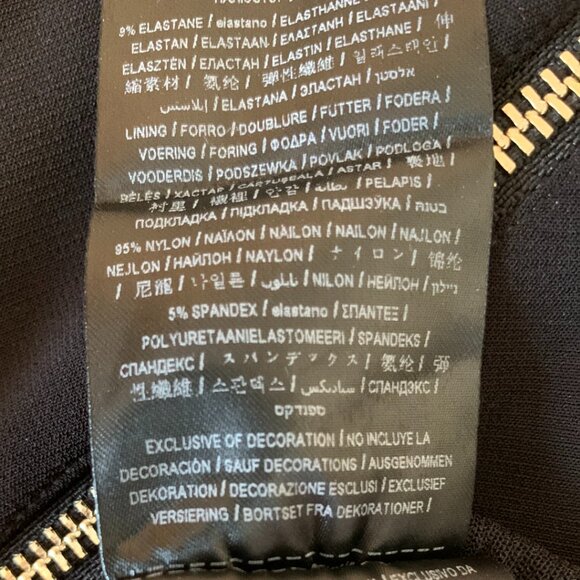 Marciano Guess Dress Size Med Black Zipper Long Sleeve Midi Length Cocktail NWT - Picture 8 of 11